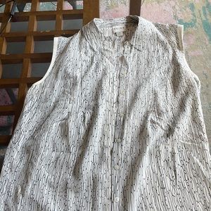 Reiss Silk Scribble Prink Button Down Tank